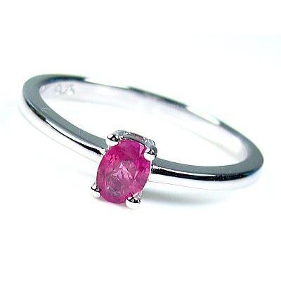 天然宝石ルビーの指輪/オーバルカット/スターリングシルバー　ネコポス CP30 |  | 02