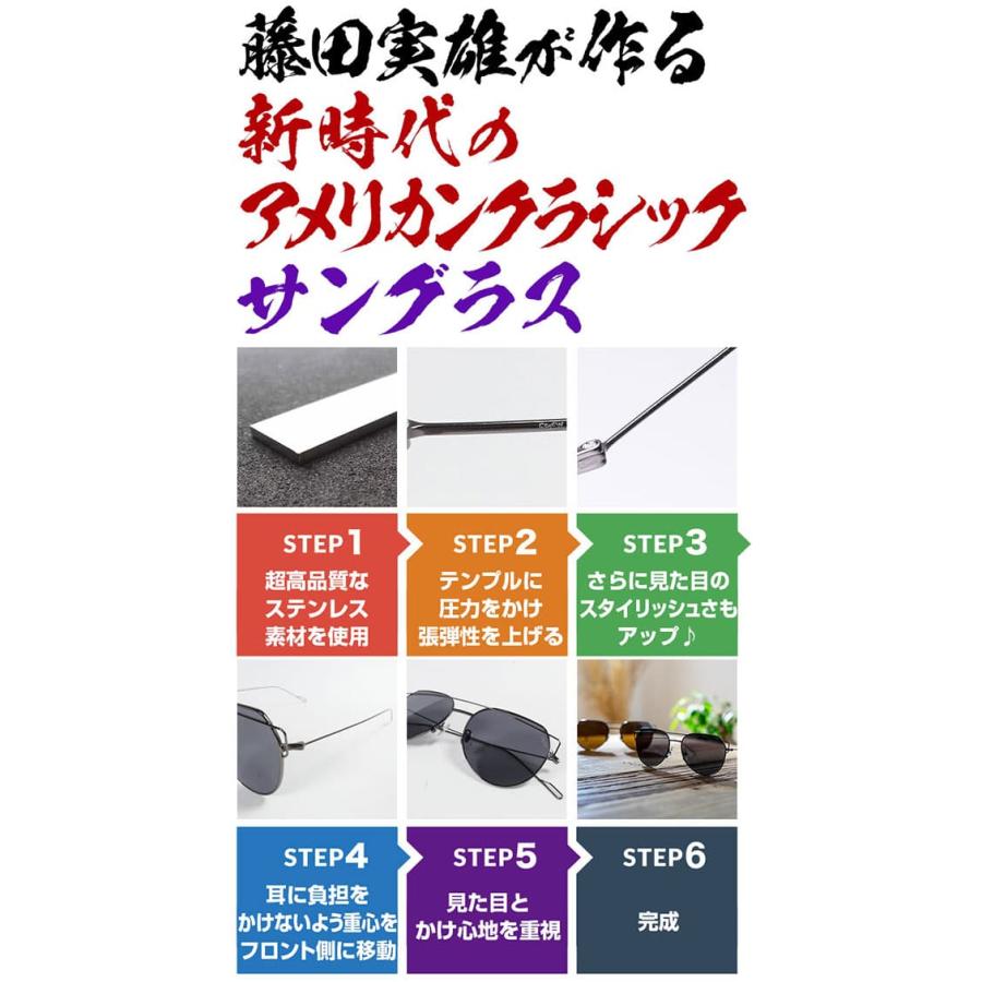 58,000円が65％OFF 1833年からアメリカ空軍に愛されたサングラスを現代風に手造り名人 藤田実雄作アメリカンクラシックティアドロップ型 サングラス 日本製｜power-house-again｜09