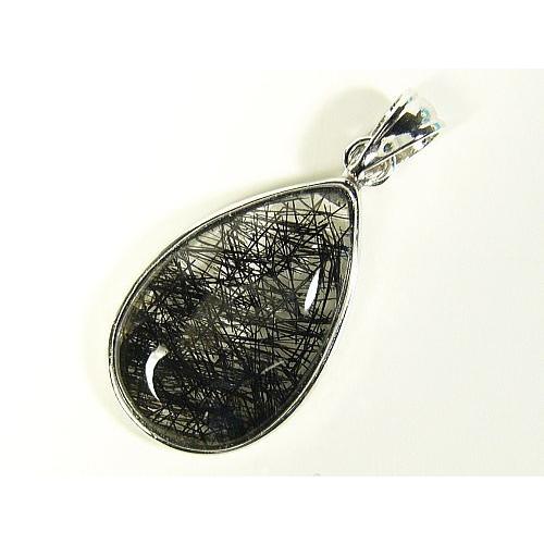 ブラックルチルクォーツ/シルバー925/天然石シルバーペンダントトップ