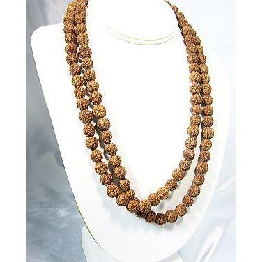 ルドラークシャ・マーラー108珠+１ビーズ/数珠/5面チェームキー/菩提樹の実/10-11mm