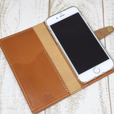日本製 栃木レザー iPhone6/6S/7/8兼用手帳型ケース スマホケース