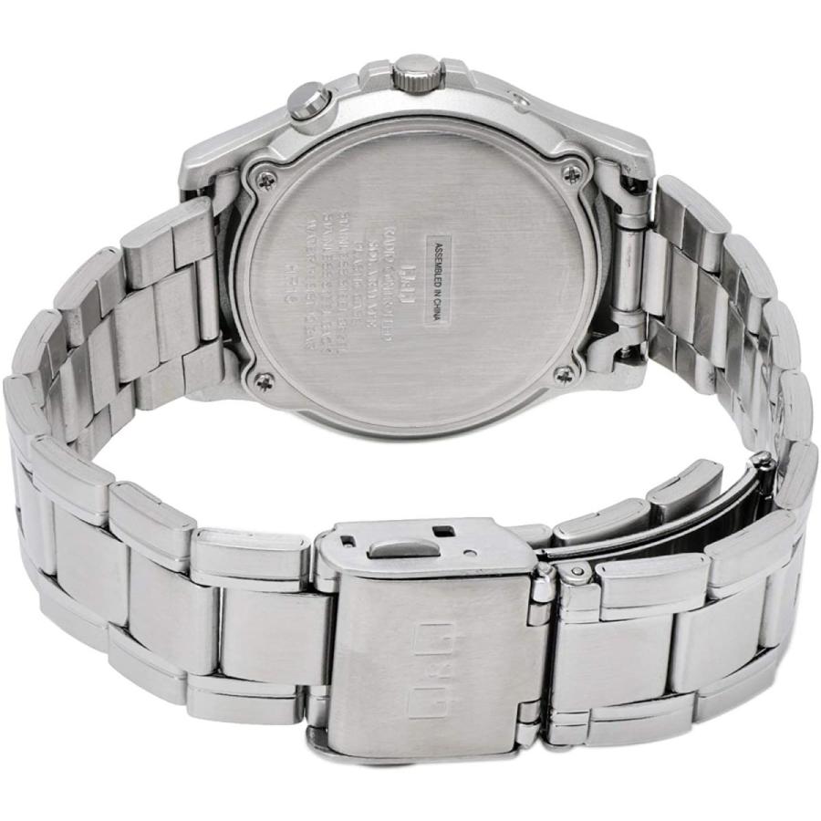 最前線の 黒 メタルバンド 表示 日付 防水 ソーラー 電波 アナログ 腕時計 Q Q シチズン 文字盤 シルバー メンズ Hg18 225 メンズアクセサリー