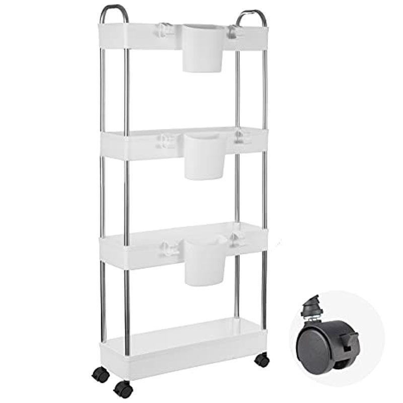 Svohzav キッチンワゴン 隙間収納 世界有名な 13cm スリム キャスター付き 収納ラック 小物 冷蔵庫横 食品 収納カート 洗面所 調味料 台