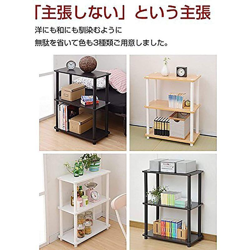 山善 ラック オープンシェルフ 幅60×奥行30×高さ77cm 3段 角が丸い 組立かんたん ナチュラル SR-3(NA/WH)|power-life|06