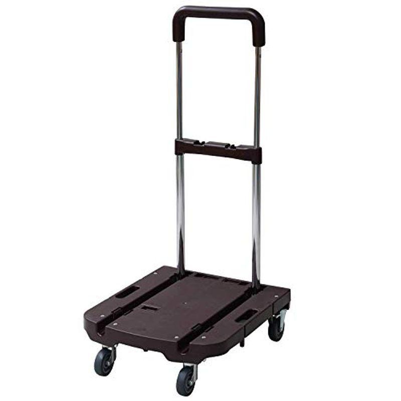 山善 折りたたみ台車 プレミアムコンパクト 39 44cm 耐荷重80kg おしゃれ 2輪走行可能 うのにもお得な アウトドア ダークブラウン Otg Hs