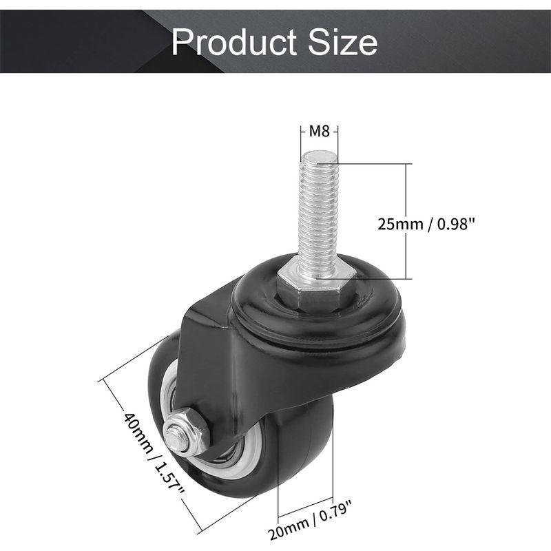 Mromax ネジ式キャスター 1個入り Pu製 人気上昇中 スイベルキャスター 360度回転 サイ 家具 交換 台車キャスター 自在 交換タイヤキット