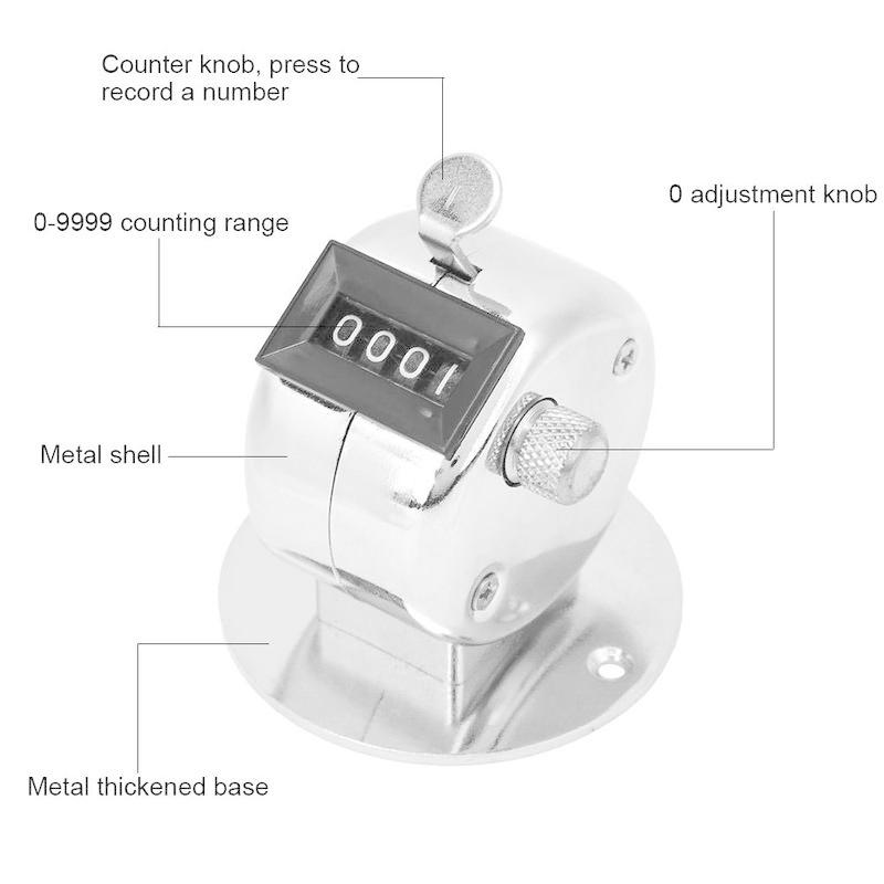 70 Offアウトレット タリーカウンター カウンター アルミ合金タリーカウンター レコード最大9999回 4桁シルバー ハンドヘルドカウントツール ベースハンドヘル Discoversvg Com