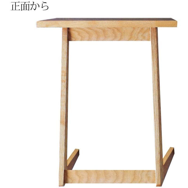 モンド サイドテーブル ベッドサイドテーブル ナイトテーブル 木製 タモ無垢 幅45cm -｜power-life｜06