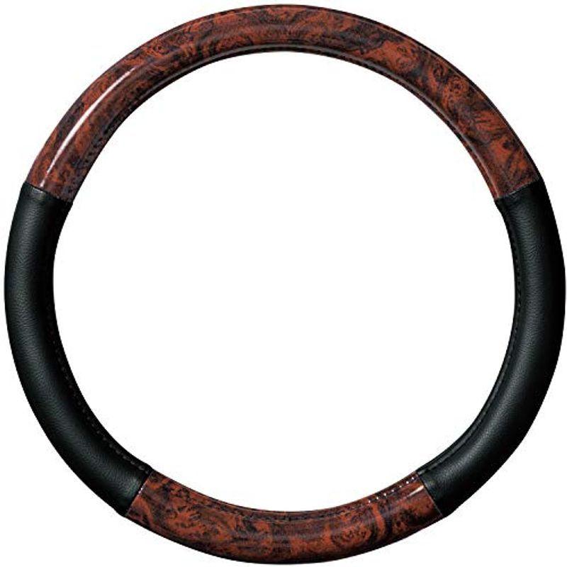 新到着 ボンフォーム ハンドルカバー シンプルウッド 軽 普通車 ステアリングカバー M 38 39cm ブラウン 6739 05br