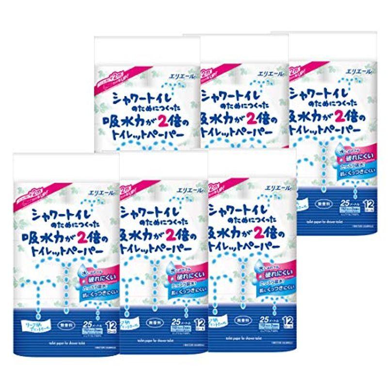 うのにもお得な エリエール シャワートイレのためにつくった吸水力が2倍のトイレットペーパー 25m 112シート ×72ロール 12ロール×6パック ダブル うのにもお得な エリエール シャワートイレのためにつくった吸水力が2倍のトイレットペーパー 25m 112シート ×72ロール 12ロール×6パック ダブル