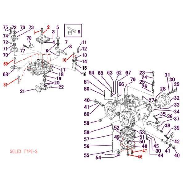 MIKUNI SOLEX S型ねじスクリューセット ソレックス 螺子・ネジ : POWER