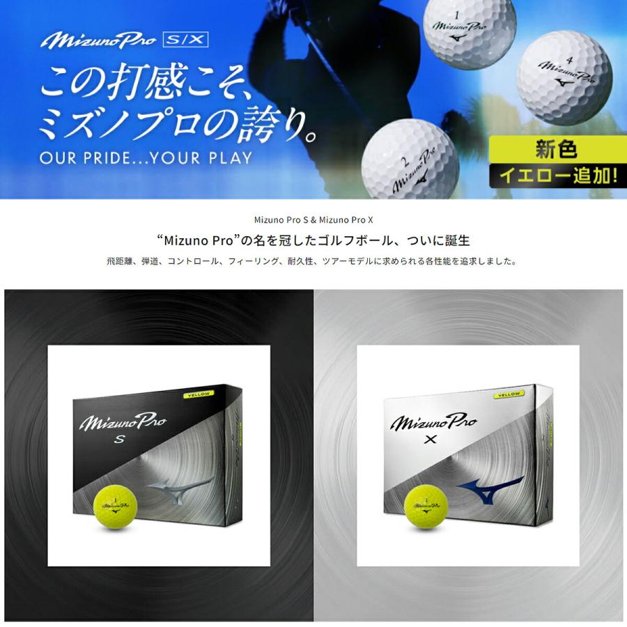 ミズノ メンズ 25 MizunoPro X プロ エックス ゴルフボール 1ダース 