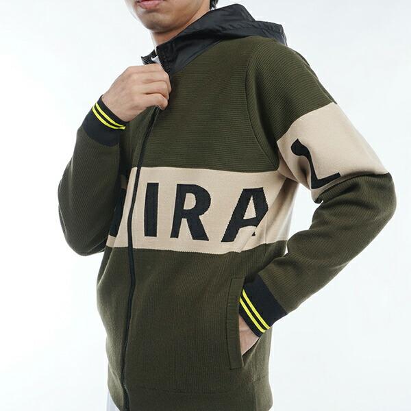 アドミラル 2024年秋冬モデル メンズ 防風裏地付 フルジップ ニット