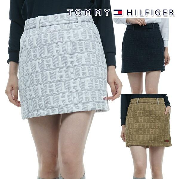 【美品】トミーヒルフィガー ゴルフ キルトスカート L トミーヒルフィガー 秋冬モデル レディース モノグラム キルト