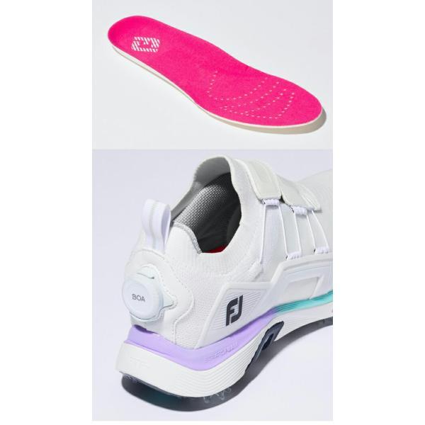 FOOTJOY ゴルフシューズ 女性用 ホワイト/パープル フットジョイ レディース FJ ハイパーフレックス BOA スパイク ゴルフ