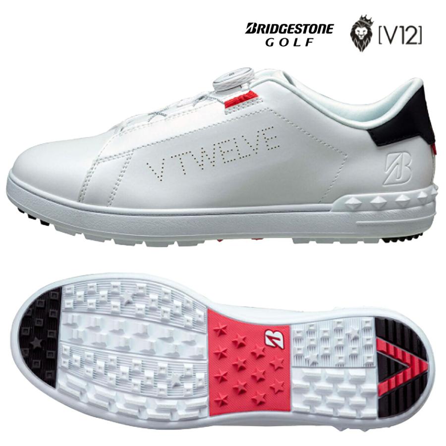ブリヂストンゴルフBOA ゴルフシューズ ホワイト 新品未使用 ブリヂストン×V2 2025年秋冬モデル ブリヂストンゴルフ×V12 ST ZSP