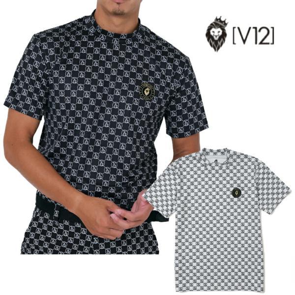 新品❤️V12 モックネックシャツ 半袖 ゴルフウェア 残り、ホワイトXLサイズ、1枚限り】V12 春夏モデル メンズ MONOGRAM