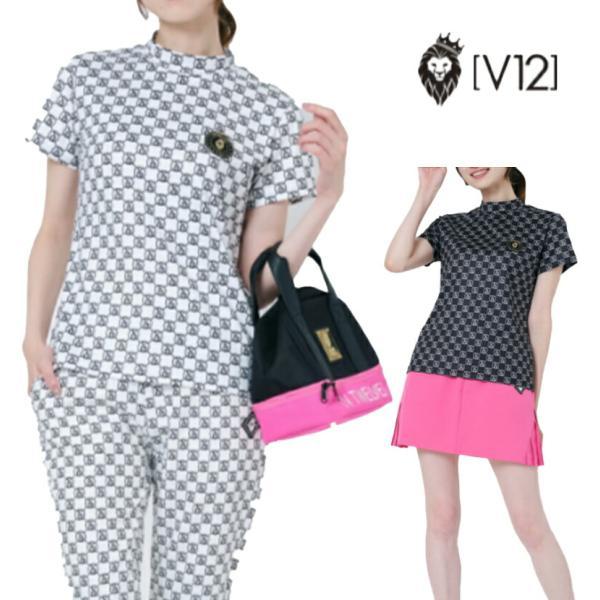 V12 春夏モデル レディース MONOGRAM 半袖 モックネックシャツ V122410