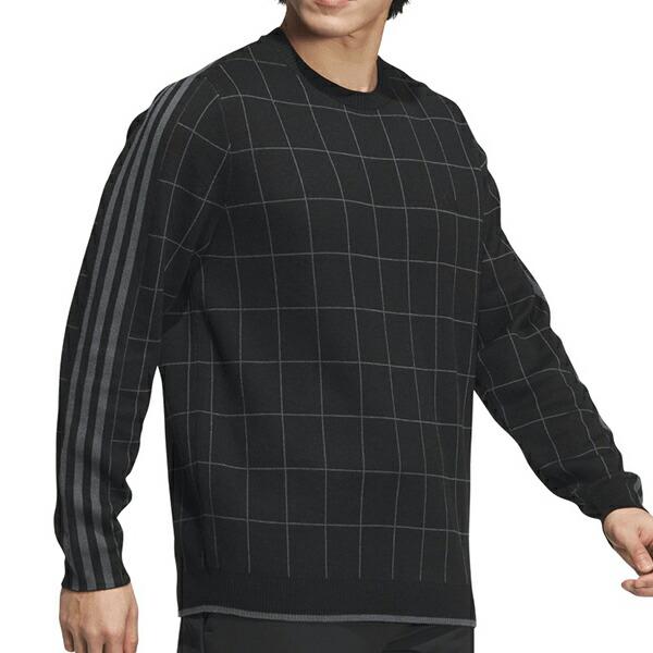 アディダスゴルフ クルーネック スリーストライプス 長袖セーター メンズ ゴルフ ウェア 「ADIDAS GOLF JTY60」  2024年秋冬モデル アディダス ゴルフ 2024年秋冬モデル メンズ adidas クルーネック