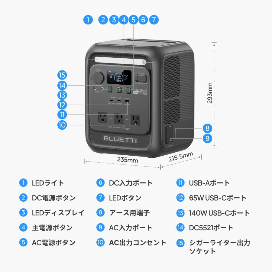 BLUETTI 【クーポン利用で54,208円 10/1~】【1kWh最軽量】BLUETTI