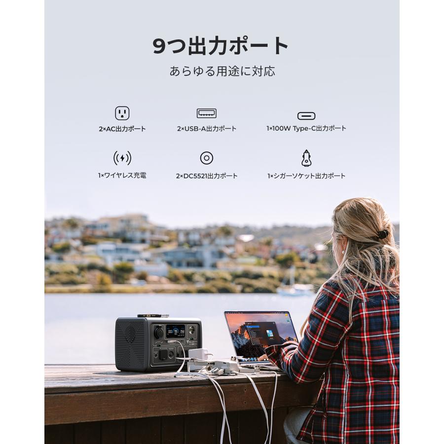 BLUETTI ポータブル電源 ソーラーパネル セット EB3A+120W 軽量 小型 蓄電池 家庭用 268Wh/600W 120W リン酸鉄リチウムイオン UPS機能 | BLUETTI | 02
