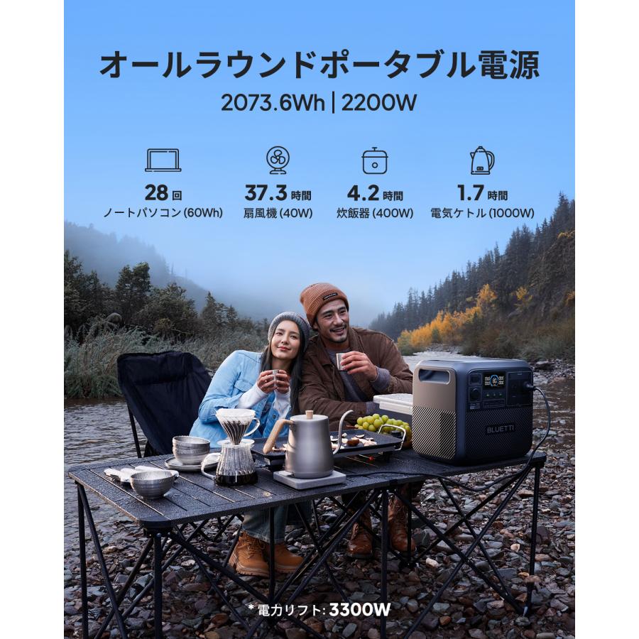 BLUETTI ポータブル電源 Elite 200 V2 BLUETTI Elite 200 V2 Portable Power Station - 2073.6Wh, 2600W