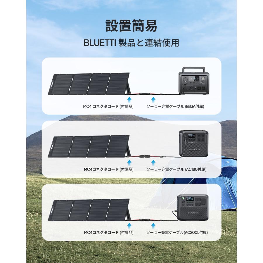 BLUETTI 200W ソーラーパネル 折り畳み式太陽光パネル 単結晶 高 BLUETTI 200W ソーラーパネル 折り畳み式太陽光パネル 単結晶 高