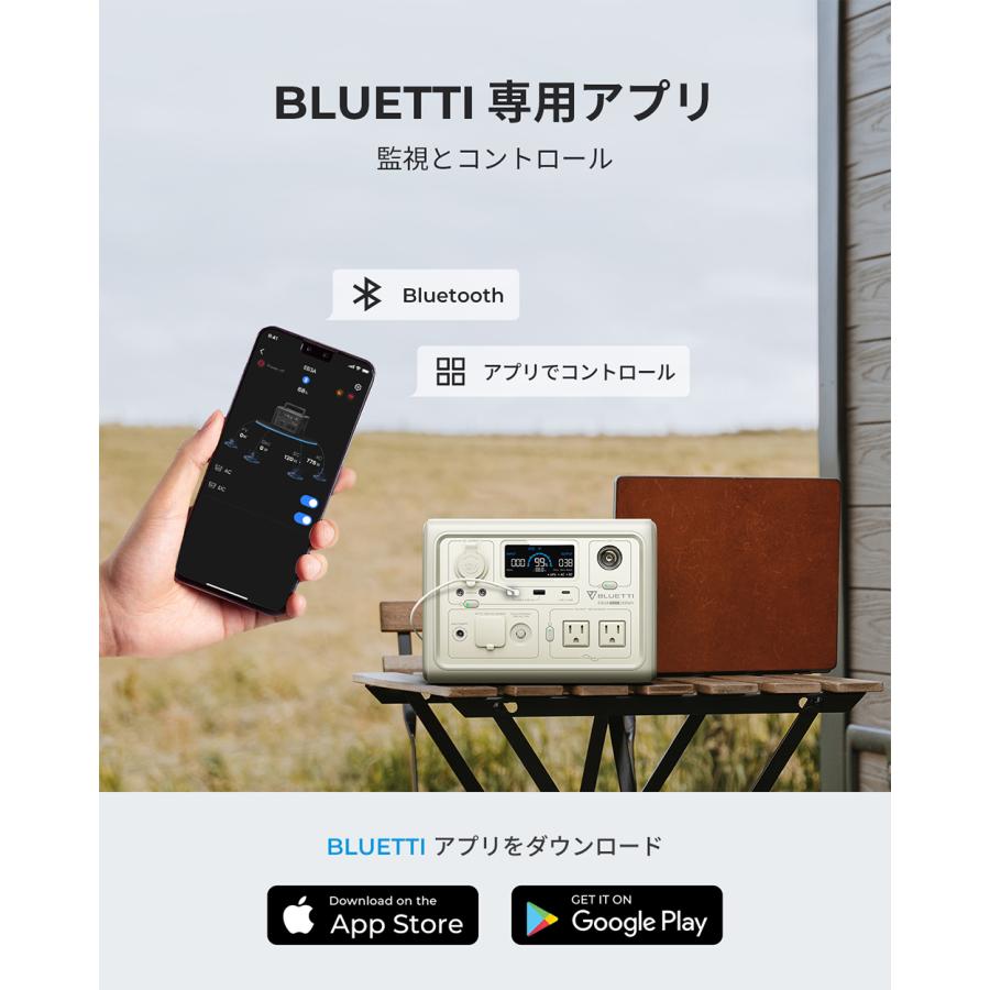 【大特価！クーポンで44,864円】BLUETTI ポータブル電源 ソーラーパネル セット EB3A+130W 軽量 小型 蓄電池 家庭用 268Wh/600W 130W  UPS機能の画像