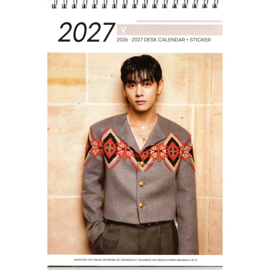 BTS V テテ グッズ 卓上 カレンダー (写真集) 2026~2027年(2年分) +
