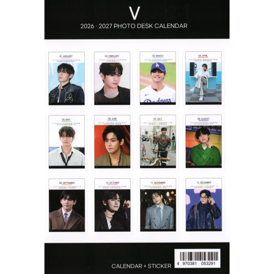 BTS V テテ グッズ 卓上 カレンダー (写真集) 2026~2027年(2年分) +