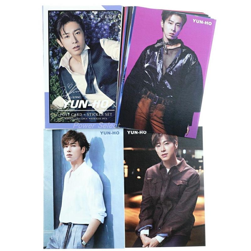 東方神起 ユノ ユンホ グッズ ポストカード セット ( ポストカード 12枚 + ステッカー 3枚 ) 15点セット 新作写真 | 