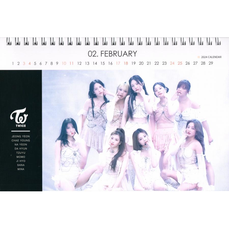 TWICE グッズ 卓上 カレンダー (写真集 カレンダー) 2024~2025年 (2年分) + ステッカーシール [12点セット] K-POP |  | 03