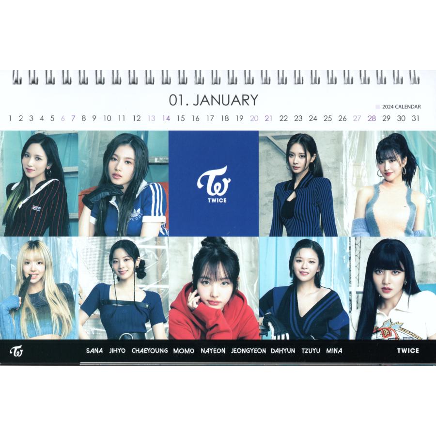 TWICE グッズ 卓上 カレンダー (写真集 カレンダー) 2024~2025年 (2年分) + ステッカーシール [12点セット] K-POP |  | 02