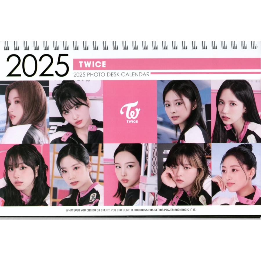 TWICE グッズ 卓上 カレンダー (写真集 カレンダー) 2024~2025年 (2年分) + ステッカーシール [12点セット] K-POP |  | 01