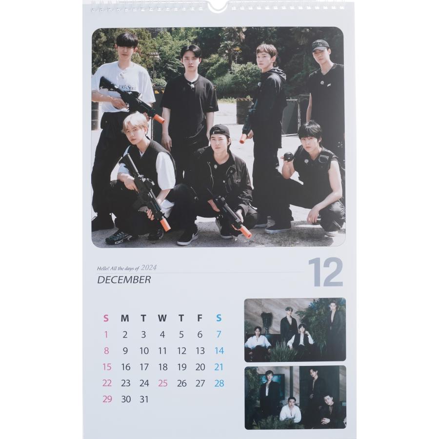EXO エクソ グッズ 大判 壁掛け カレンダー 2024年 (令和6年) + カレンダー ステッカーセット K-POP |  | 03