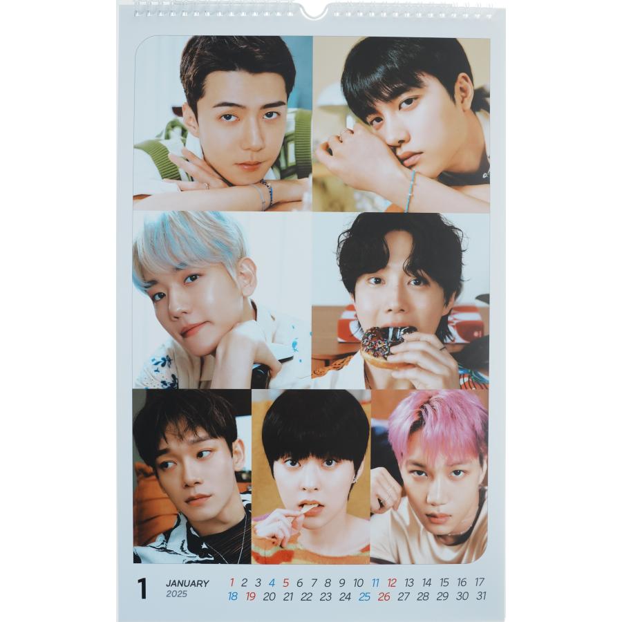 EXO エクソ グッズ 大判 壁掛け カレンダー 2024年 (令和6年) + カレンダー ステッカーセット K-POP |  | 02