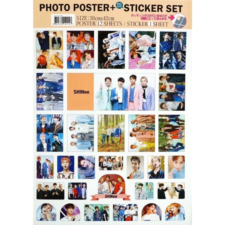 SHINee シャイニー グッズ【 ポスター 12枚 (A3サイズ) ＋ ステッカー セット 】13点セット |  | 02