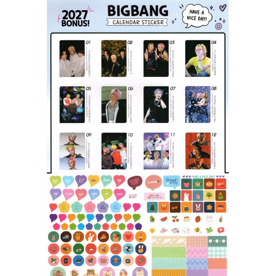 BIGBANG ビッグバン グッズ 大判 壁掛け カレンダー 2027年(令和9年) +