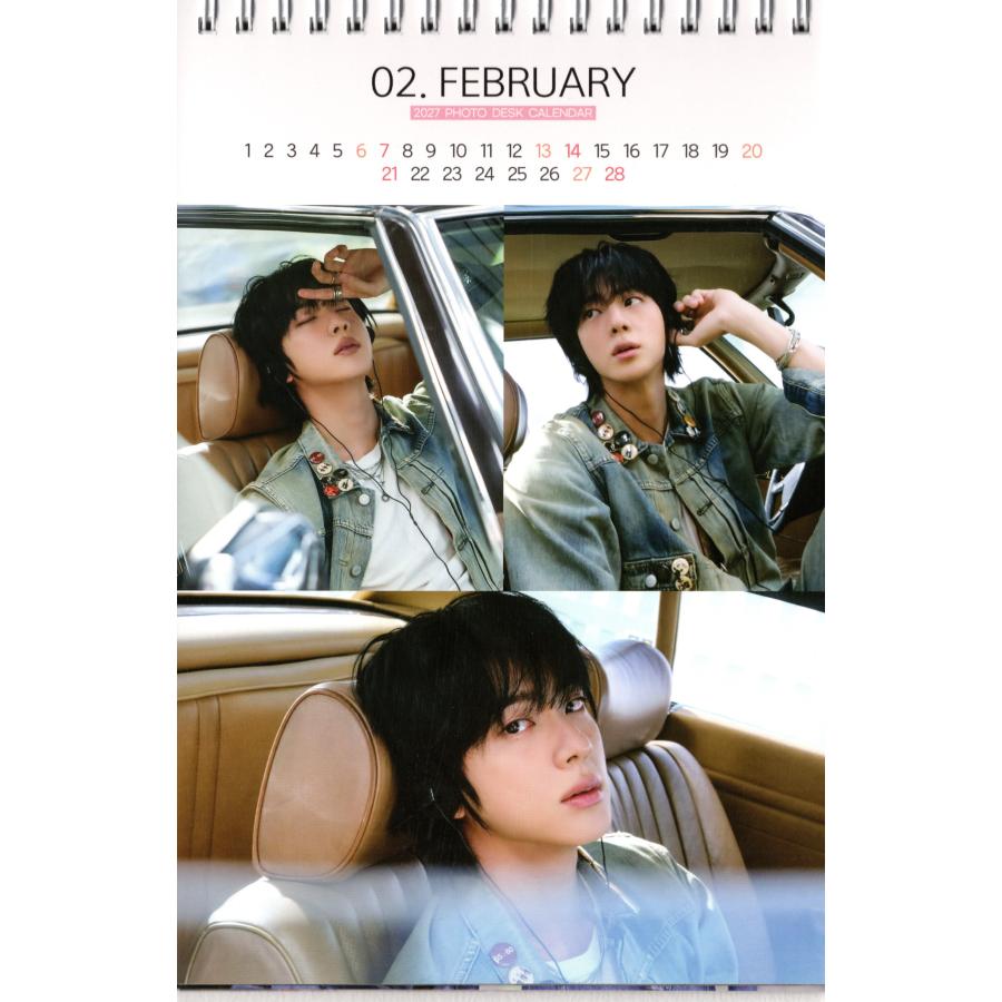 BTS JIN ジン グッズ 卓上 カレ ンダー (写真集) 2026 ~ 2027年 (2年分) + ステッカ ーシール [ 12点セット] |  | 02