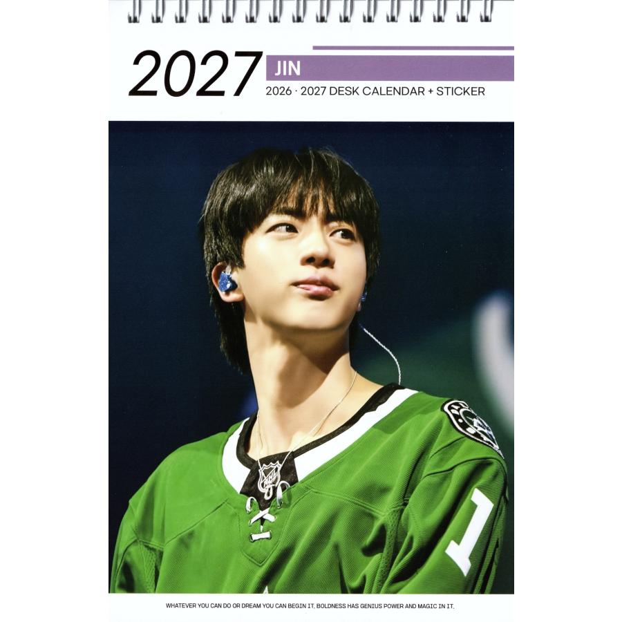 BTS JIN ジン グッズ 卓上 カレ ンダー (写真集) 2026 ~ 2027年 (2年分) + ステッカ ーシール [ 12点セット] |  | 03