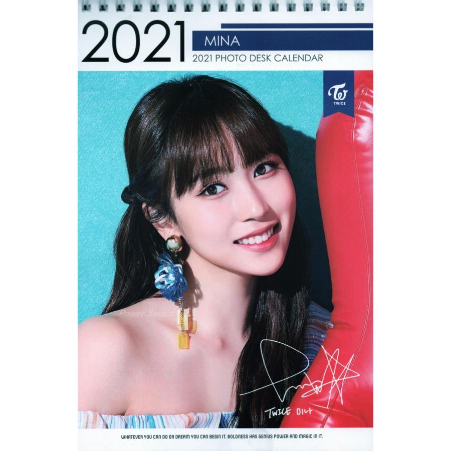 TWICE トゥワイス MINA ミナ グッズ 卓上 カレンダー (写真集 カレンダー) 2020 ~ 2021年 (2年分) + フォトデスクカレンダー [2点セット] |  | 01