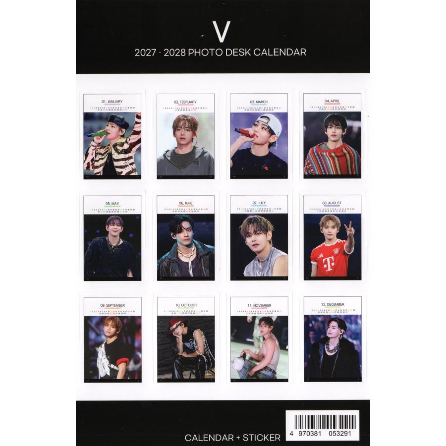 BTS V テテ グッズ 卓上 カレンダー (写真集) 2027~2028年(2年分) + ステッカーシール 12点set |  | 06