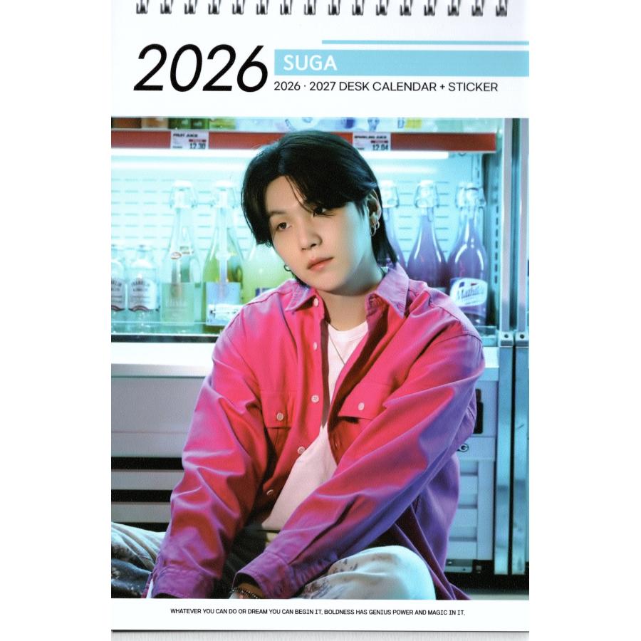 SUGA シュガ グッズ 卓上 カレンダー (写真集) 2026~2027年 (2年分) +
