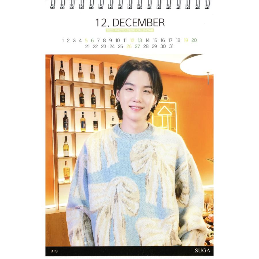 SUGA シュガ グッズ 卓上 カレンダー (写真集) 2026~2027年 (2年分) +