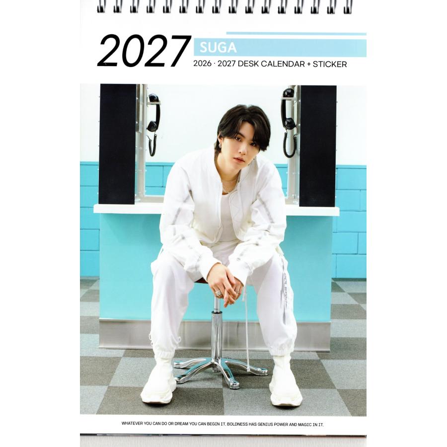 SUGA シュガ グッズ 卓上 カレンダー (写真集) 2026~2027年 (2年分) +