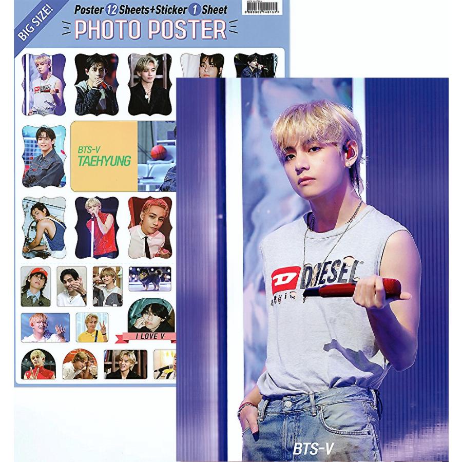 BTS V テテ グッズ ポスター 12枚 (A3サイズ) + ステッカー BTS V テテ グッズ ポスター 12枚 (A3サイズ) + ステッカー