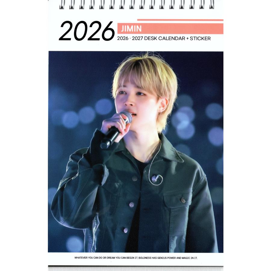 BTS ジミン 卓上 カレンダー 写真集 2026~2027年 (2年分) + ステッカーシール 12点セット |  | 01