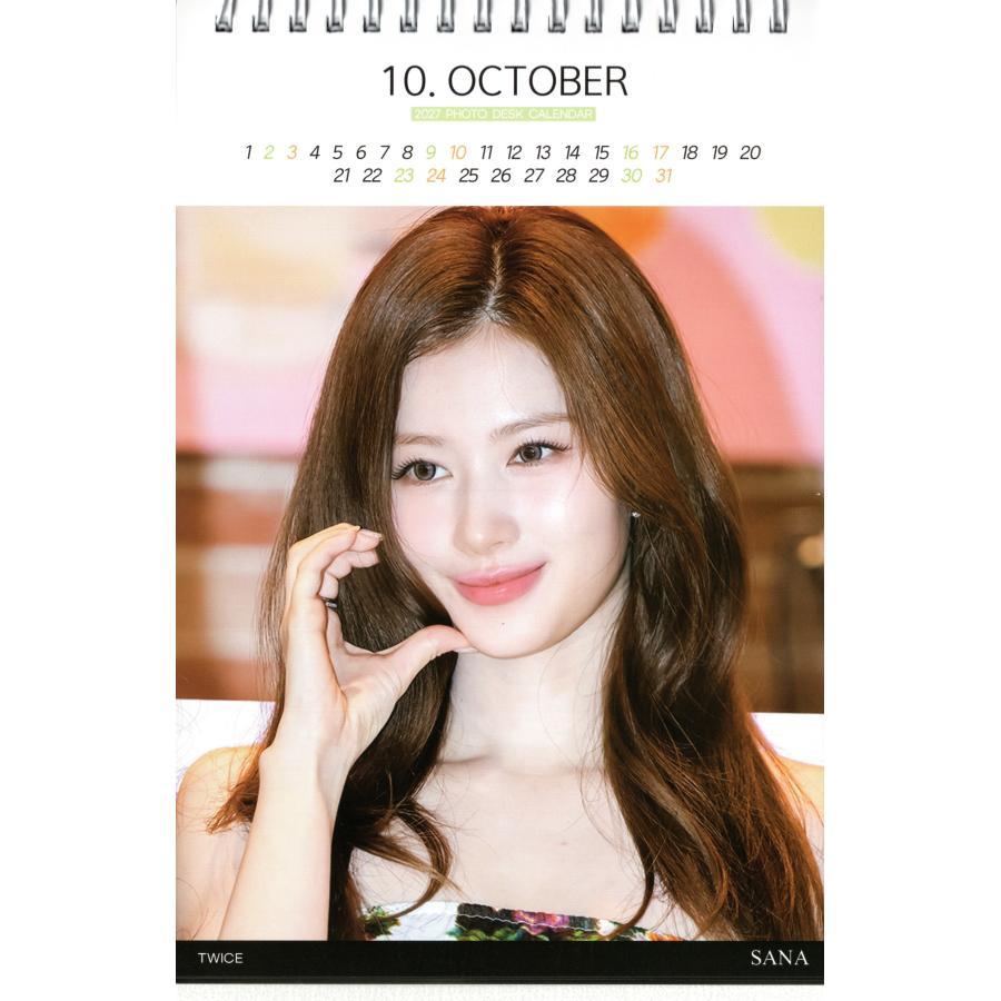 TWICE SANA サナ グッズ 卓上 カレンダー (写真集) 2027~2028年 (2年分) + ステッカーシール 12点set |  | 01