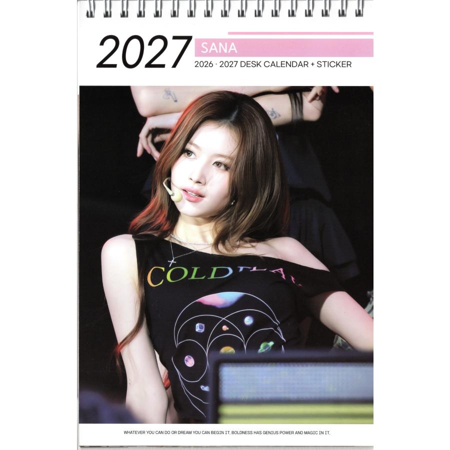TWICE SANA サナ グッズ 卓上 カレンダー (写真集) 2026~2027年 (2年分) + ステッカーシール [12点セット] |  | 03