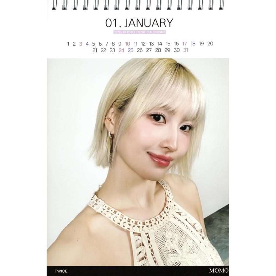 TWICE モモ MOMO グッズ 卓上 カレンダー (写真集) 2026 ~ 2027年 (2年分) + ステッカーシール [12点セット] |  | 02